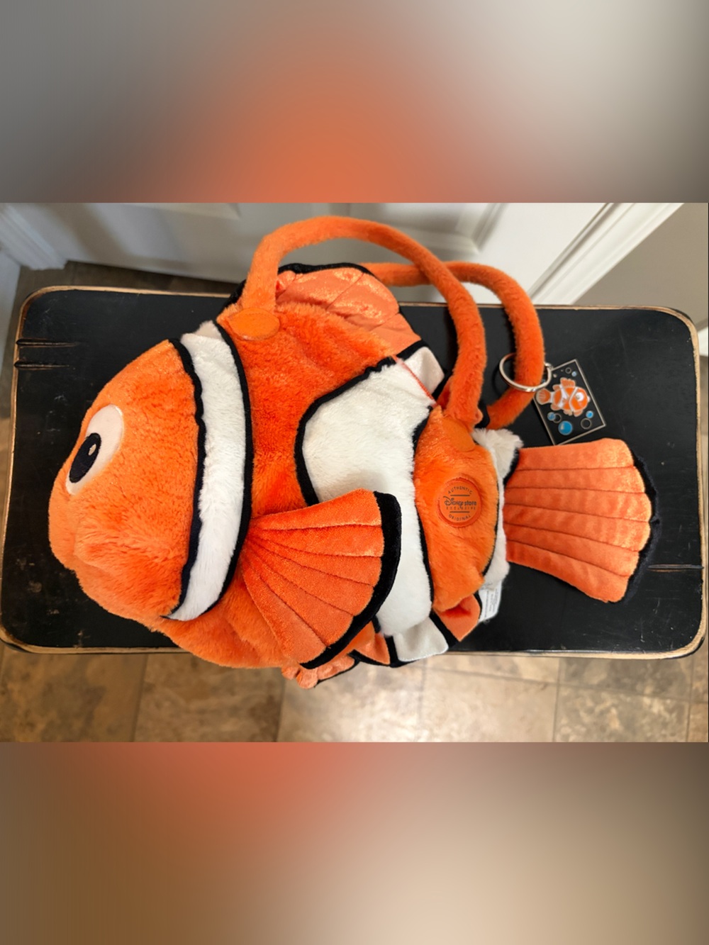 Disney Orange & White Plush Nemo Purse